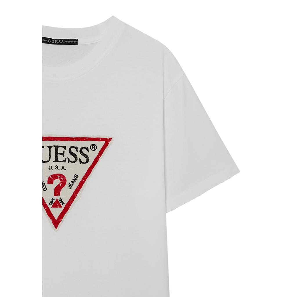 GUESS Hyunjin 26 Fall Vintage Crack Triangle T-Shirt MQ3K1483