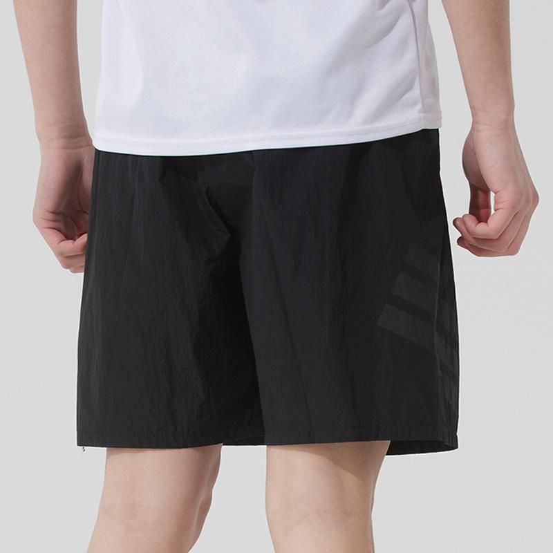 Adidas SS25 Striped Comfortable Breathable Woven Sports Shorts Men Shorts Black JD4938