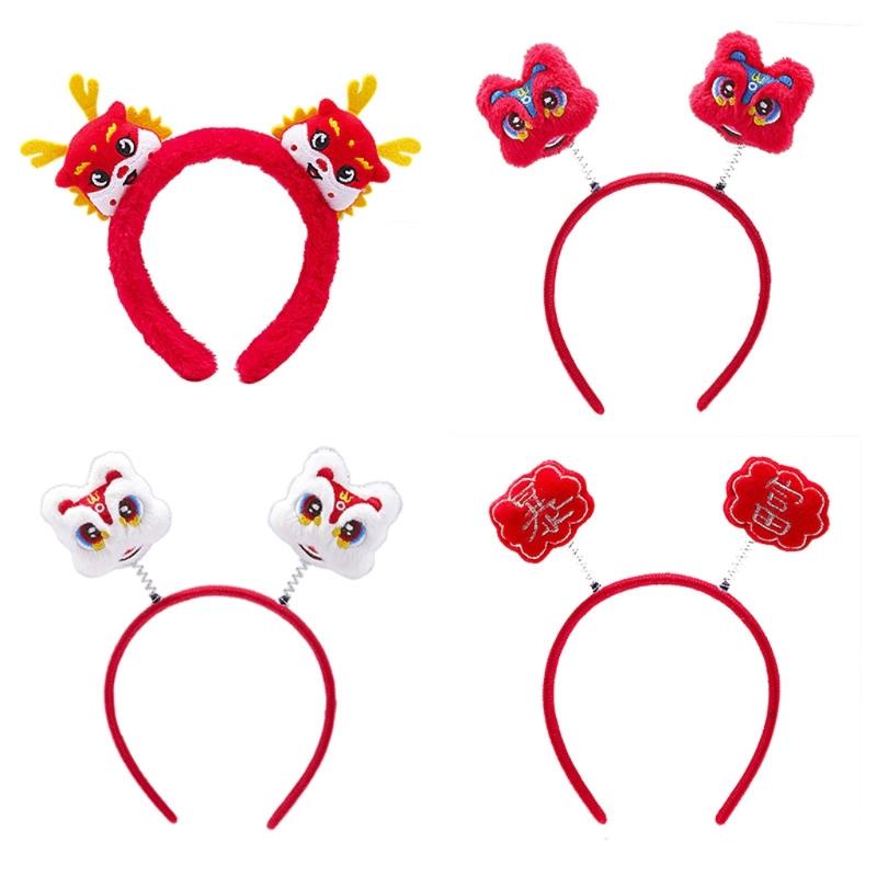 Cute Dragon Horn Hair Hoop Women Wash Face Makeup Headband for Photoshoots Christmas New Year Party Hair Accessories