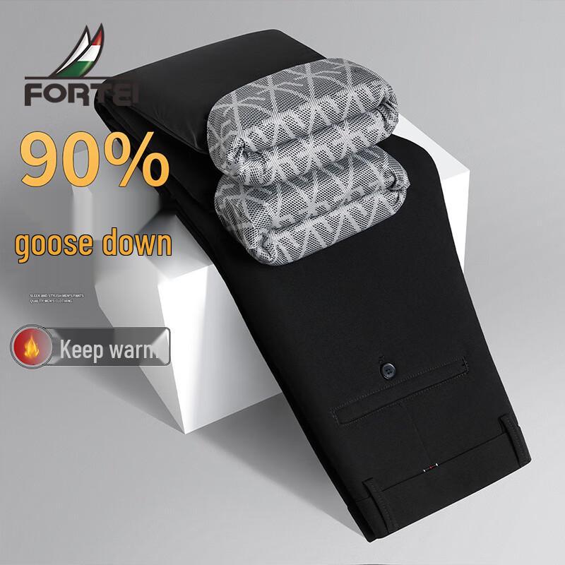

Futing Men s 90% Goose Down Straight-Leg Winter Pants 36