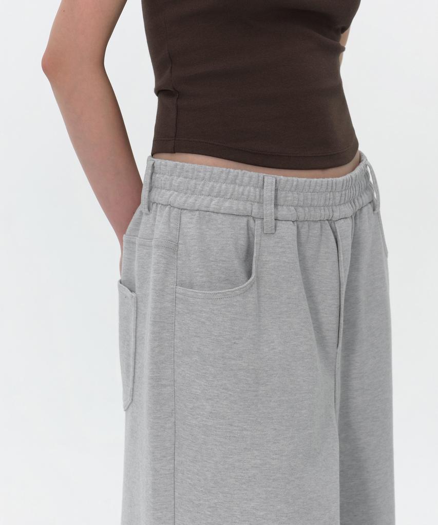 Musinsa Standard Woman Women'S Double Knit Denim Detail Bermuda Sweatpants [Medium Grey]