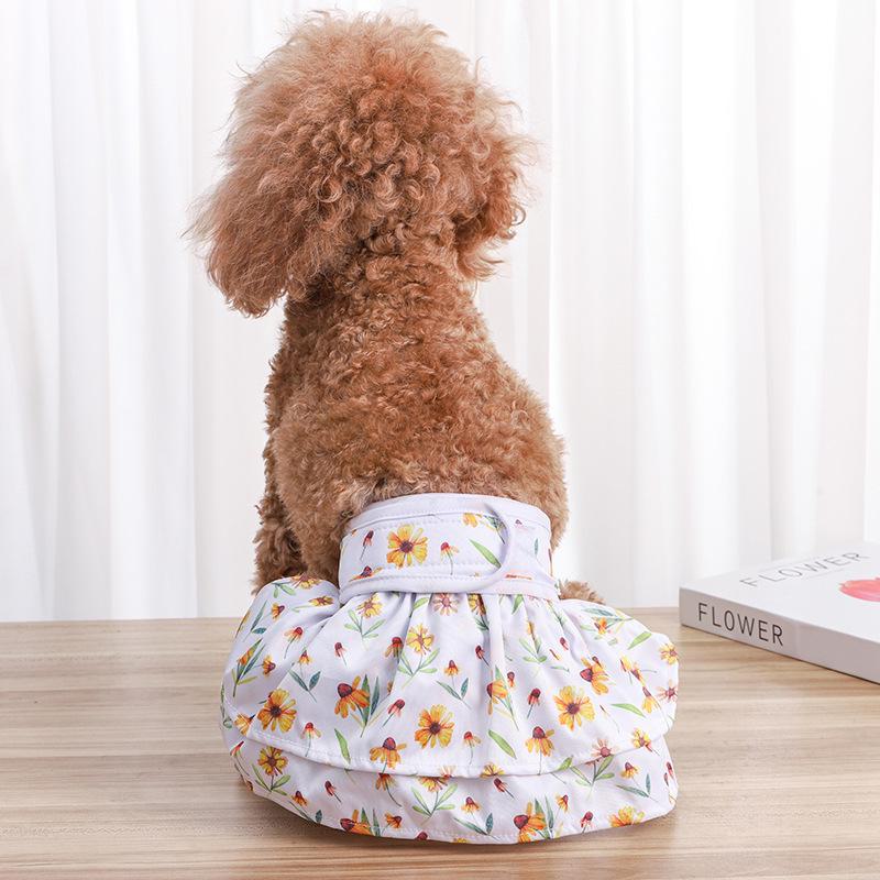 Washable Summer Floral Dog Diapers - Small Bichon Menstrual Safety Pants