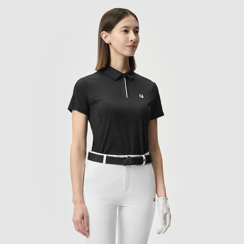New FILA AthleticsGolf Collection Polo Shirt Women's Pitch Black A11W525102FBK