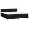 3140787 vidaXL Lit à sommier tapissier avec matelas Noir 160x200 cm Tissu