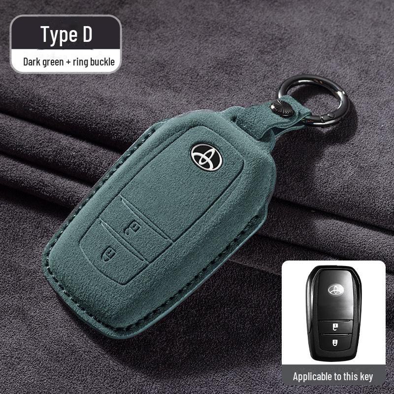 Toyota Wildleder Schlüsselhülle für Camry, Corolla, RAV4, Highlander und mehr. Mit Asia-Drachen-Design.