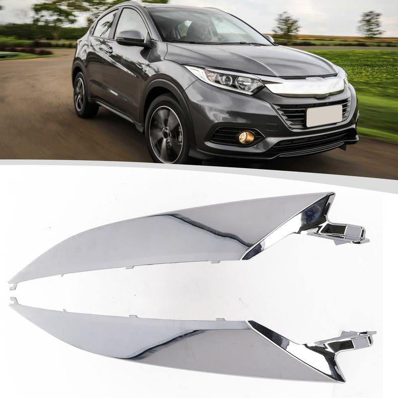 2pcs Car Headlight Trim Modings Console Cup Holder Front Headlight Trim Strips 71163-T7A-J01 71168-T7A-J51 ABS For HRV -