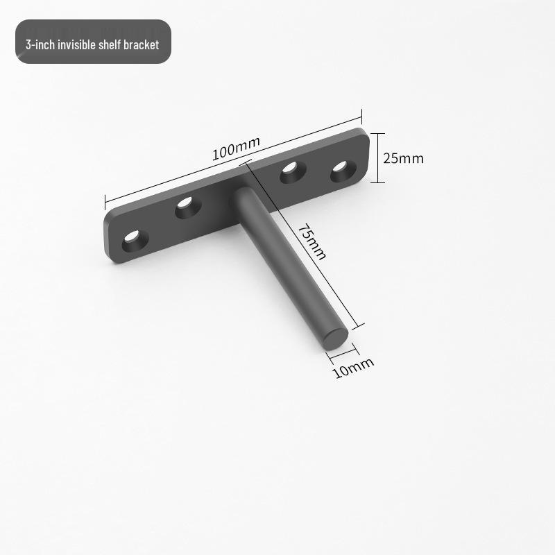 T-Shaped Invisible Shelf Bracket: Wall Mount Bookshelf & Storage Support.