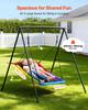 Swing Set for Backyard, 150 X 81 Cm Swing Seat with Heavy Duty A-Frame Metal Stand, 199.6 Kg Load Capacity, Reinforced with Spiral Ground Anchors,