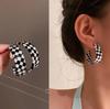 Orecchini Vintage Esagerati Cerchio Grande Bianco e Nero Cerchi in Acrilico per Donna Gioielli Accessori Moda Coreana Regalo