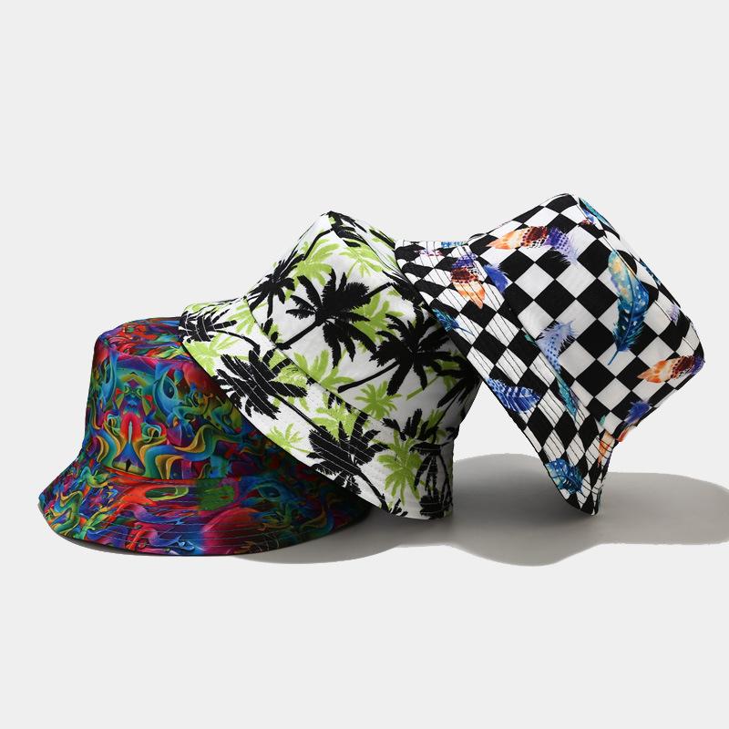 fashion plant printing pattern fisherman hat spring and summer outdoor sun protection fisherman cap unises fishing caps
