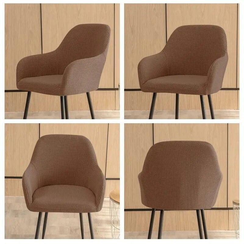 Elastic Curved Dining Chair Cover  High Armrest Chair Cover  All Inclusive  All Season Universal  Shaped Chair Cover