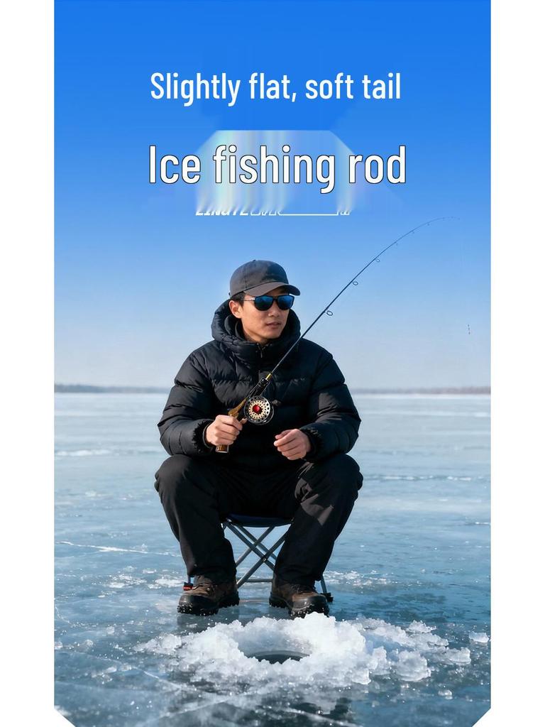 Ice Fishing Rod Set: Ultra-Short, Soft Tip, Gun Handle - Ideal for Winter, Shrimp, and Raft Fishing