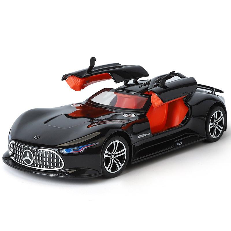 

Diecast 1/24 Mercedes-Benz AMG Vision GT Alloy Supercar Model Sound and Light Toy Collect Display Ornament Birthday Gift for Boy чорний