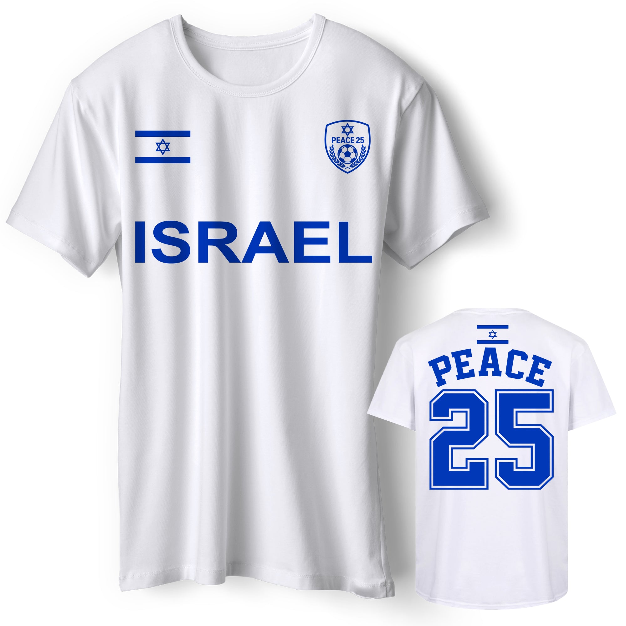 

Israel Peace 25 Football T Shirt Tshirt Mens Womens Unisex Tops Tees 4XL
