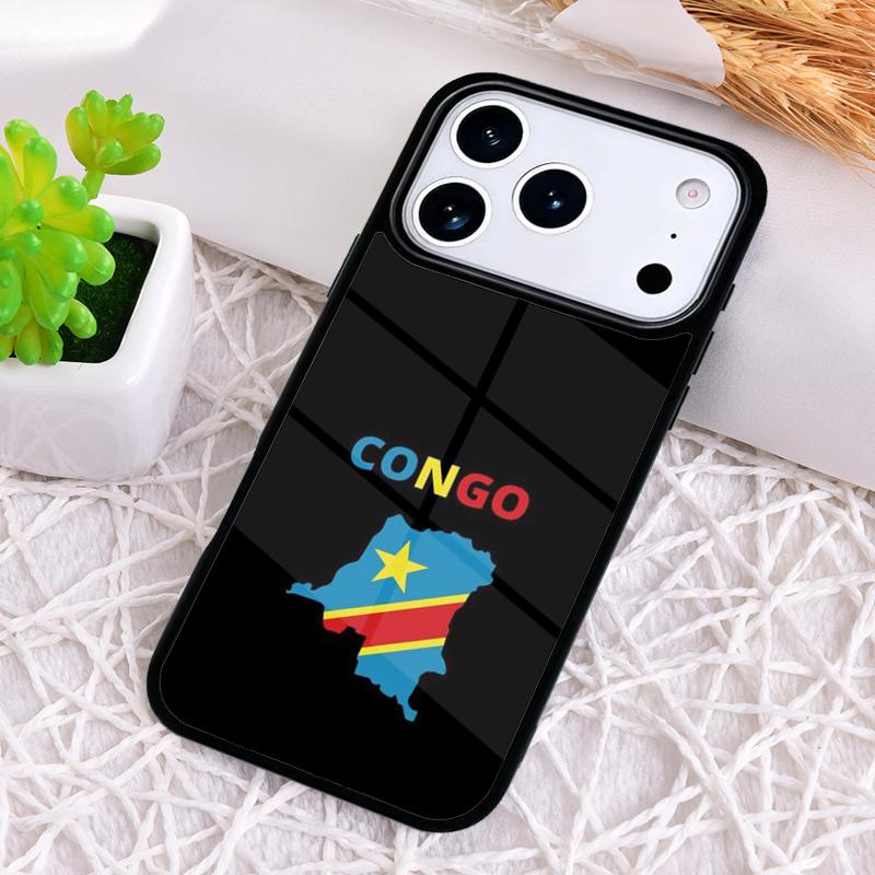 Congo Democratic Republic Flag Phone Case for iPhone 17 Air 16 15 11 12 14 13 Pro Max Shockproof Cover