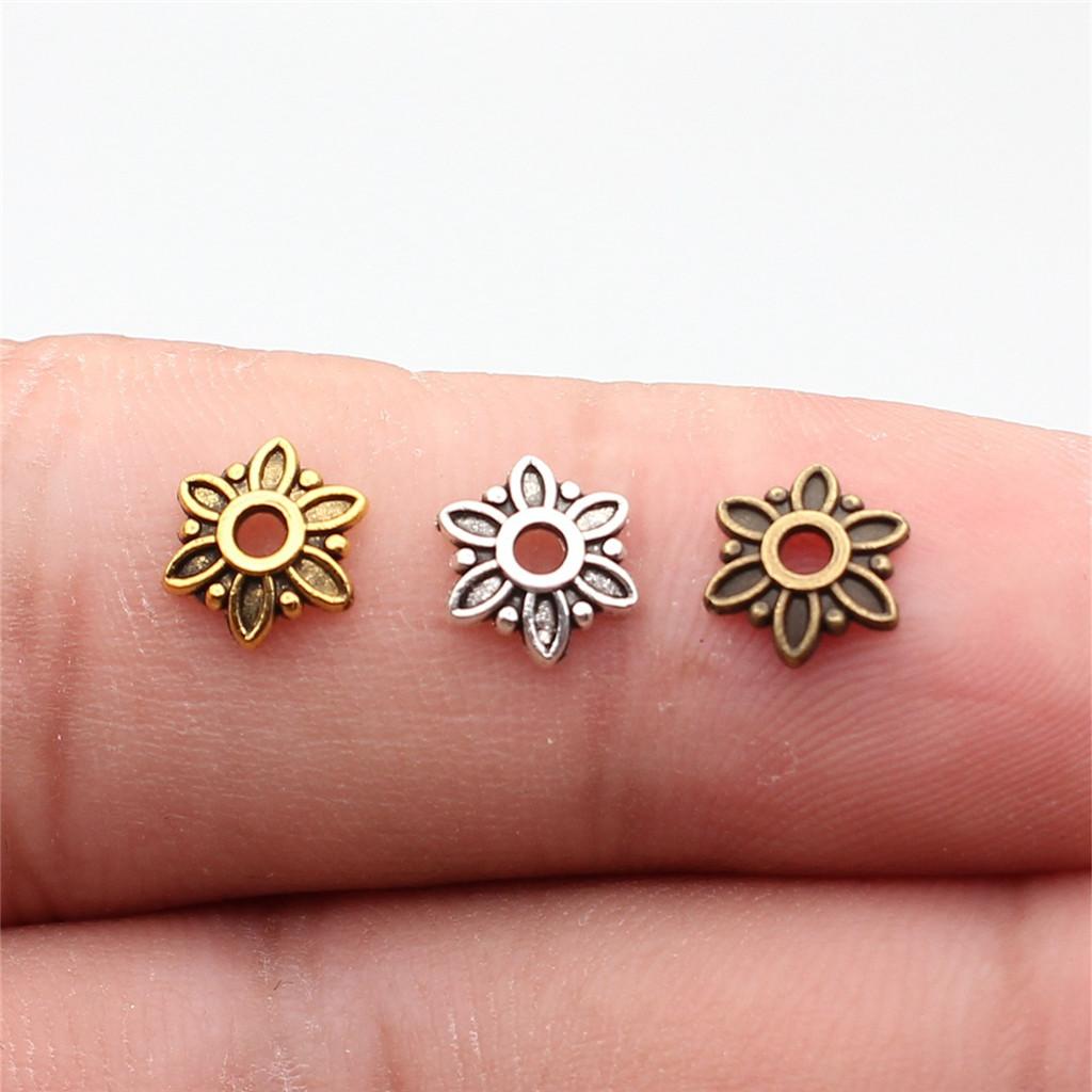 Multi Color Swirl Flower Bead Caps Spacer Beads For Jewelry Making Components