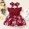 Dolce Vestito con Fiocco e Maniche a Palloncino per Bambina - Stile Europeo & Americano, Outfit da Principessa Estiva per Età 0-2
