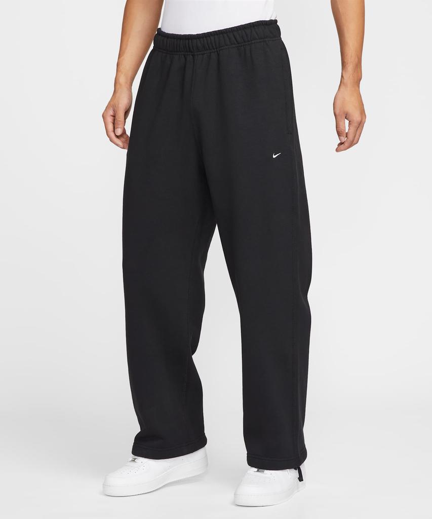 Nike Solo Swoosh Fleece Open Hem Pants M - Black:White / Hv1091-010