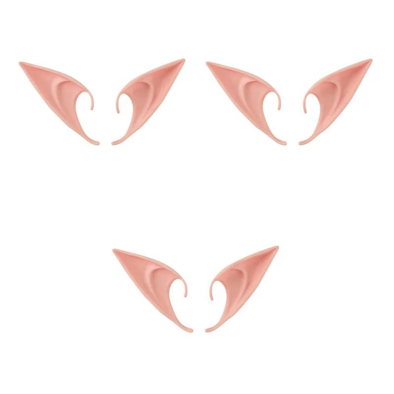 5-1 Pairs Angel Elf Latex Ears Fairy Cosplay Costume Accessories Halloween Decor Kid Toy Costume Halloween Adult Kids Party Toys