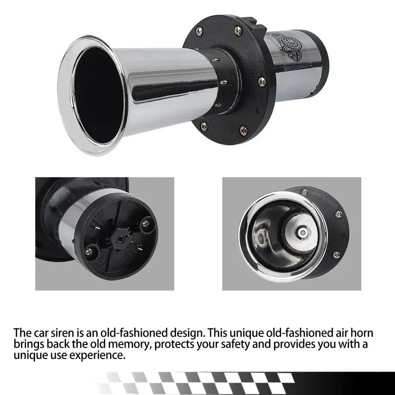 Car Air Horn Classical for Ford Model T Style Old School Chrome OOGA Air Horn Antique Classic Old 12V 110DB Car Air Horn Chrome