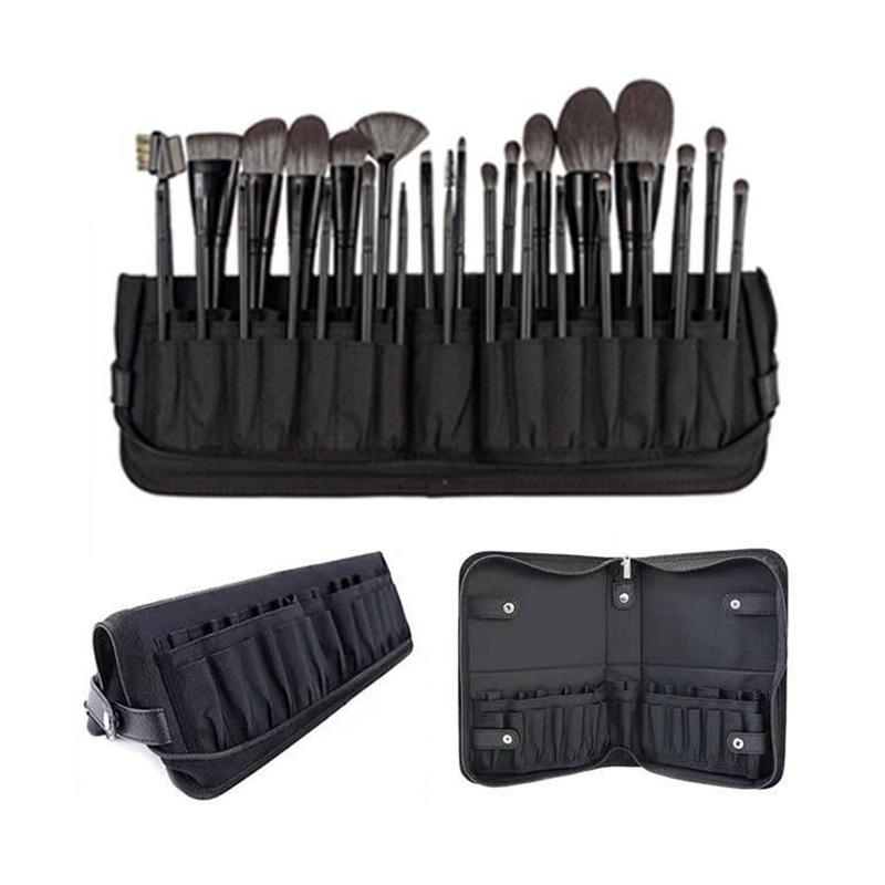 29 otvorů Skládací taška na make-up štětce Dámská taška na uložení kosmetických štětců Organizér na make-up nástroje Vodotěsná nylonová taška na uložení make-upu