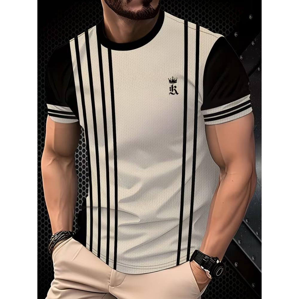 Fashion Striped Pattern 3D Print T-Shirts Men's Short Sleeve O-Neck T Shirt Casual Streetwear Harajuku Top Tees Men Clothing