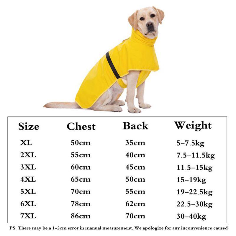 

Medium And Large Dog Raincoat Poncho Labrador Golden Retriever Corgi Outdoor Pet Clothes Poncho Hoodies With Strip Reflective XL жёлтый