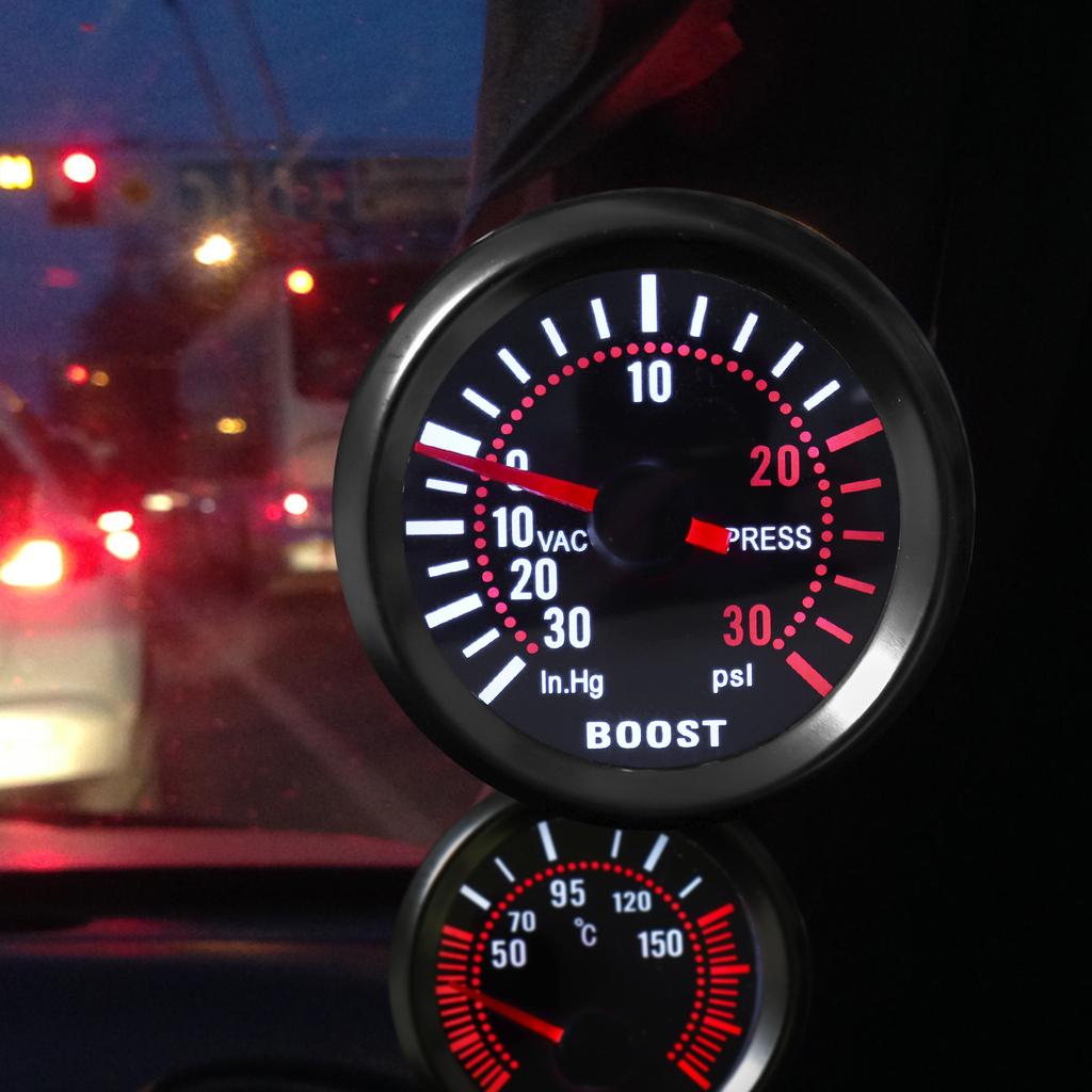 Universal 52mm 12V Car Turbo Boost Gauge Boost PSI Meter 0 - 30 in.Hg / 0 - 30 PSI for Car / Boat / Truck / ATV
