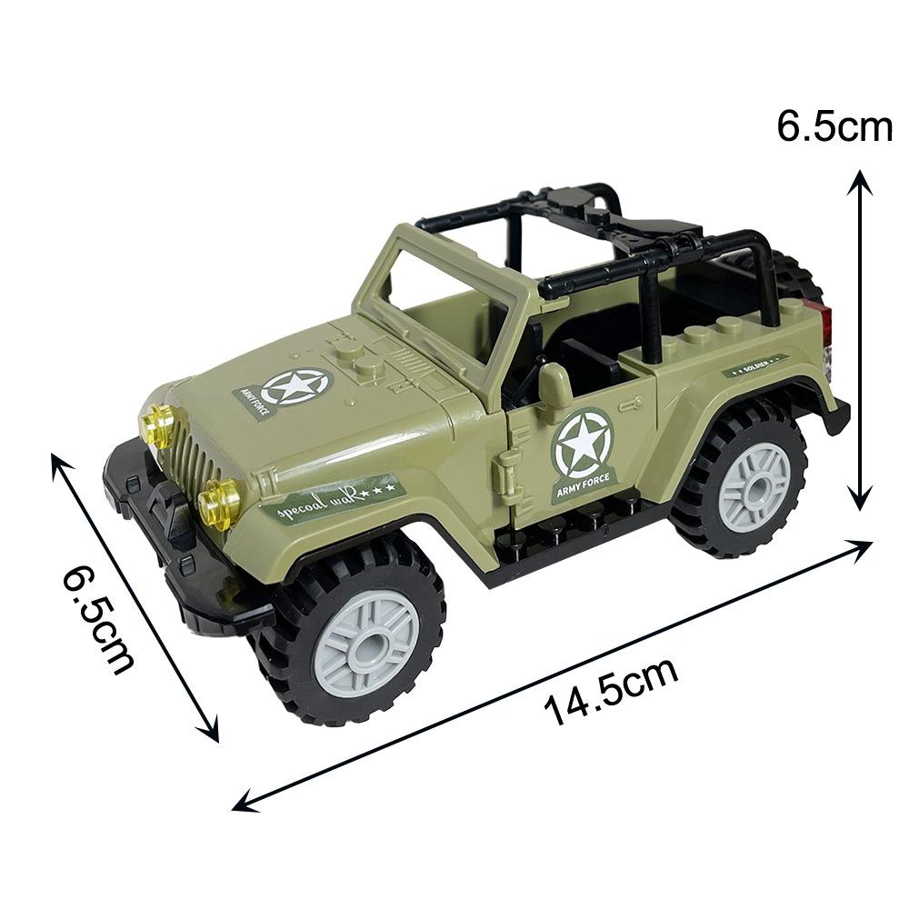 Desert Hummer special police patrol car armored car building blocks jeep small particles assembled children's toy gifts