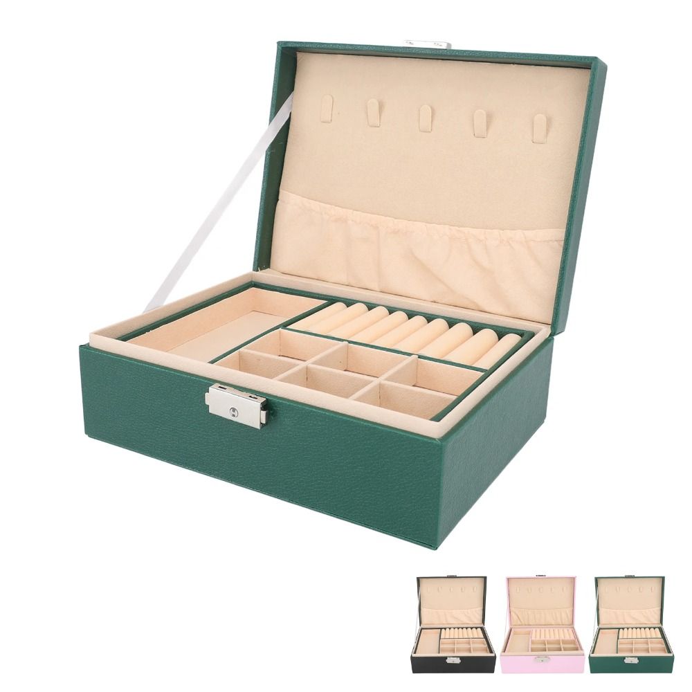 Jewelry Display Double Layer Jewelry Box Ornaments Case Storage Fashion Accessories  Necklace