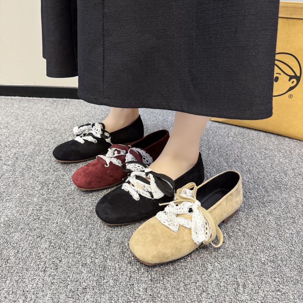 Square Head Retro Design Single Shoes Female 2025 Spring New Fairy Style Ballet Evening Shoes Korean Version Mary Jane Shoes
