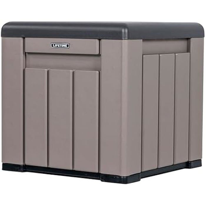 Coffre de Rangement - LIFETIME - 51 x 51 x 51 cm - 95 litres - Protection UV - Polyéthylène haute densité grigio