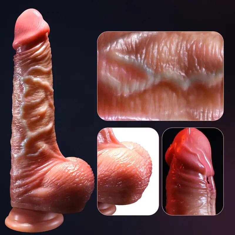 Realistic Dildos for Women Skin Sliding Foreskin Testicles Dildo Anal Vaginal Stimulation Strapon Big Penis Woman for Sex Toys