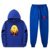 Mens Hooded Long Sleeve Streetwear Sweatshirt Set Casual Oversized Cotton Blend Tracksuit Fall