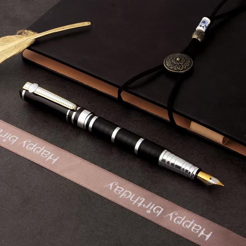 Luxury metal fountain pen, business student writing tool, signature pen