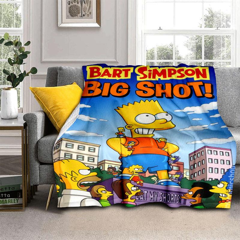 Simpsons 20Th Anniversary Print Blanket Soft And Comfortable Sofa Blanket Office Rest Blanket Digital Printing Sheet