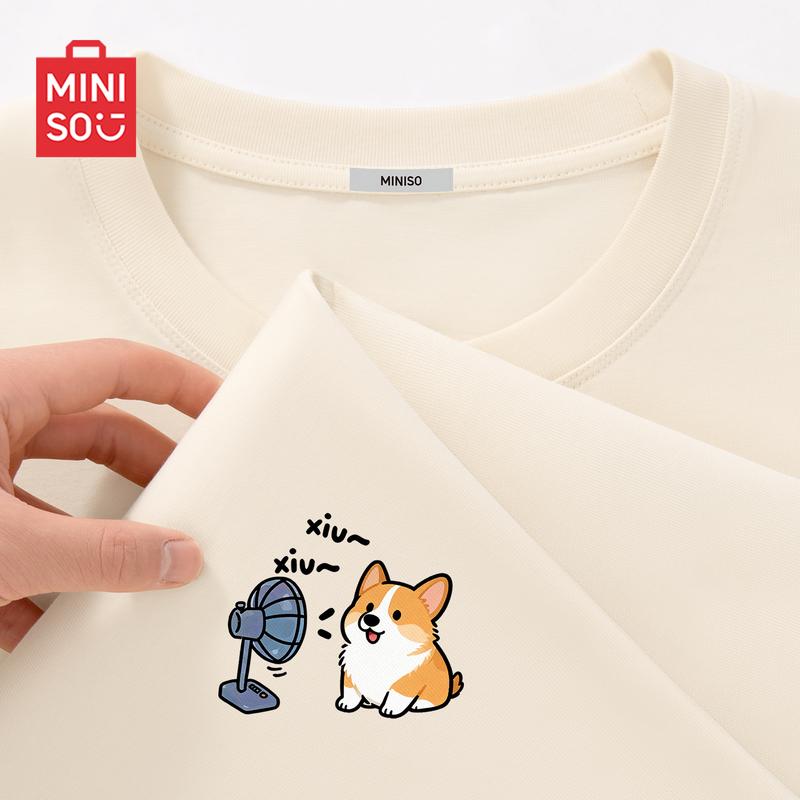 MINISO Men's Casual Pure Cotton Short-Sleeve T-Shirt