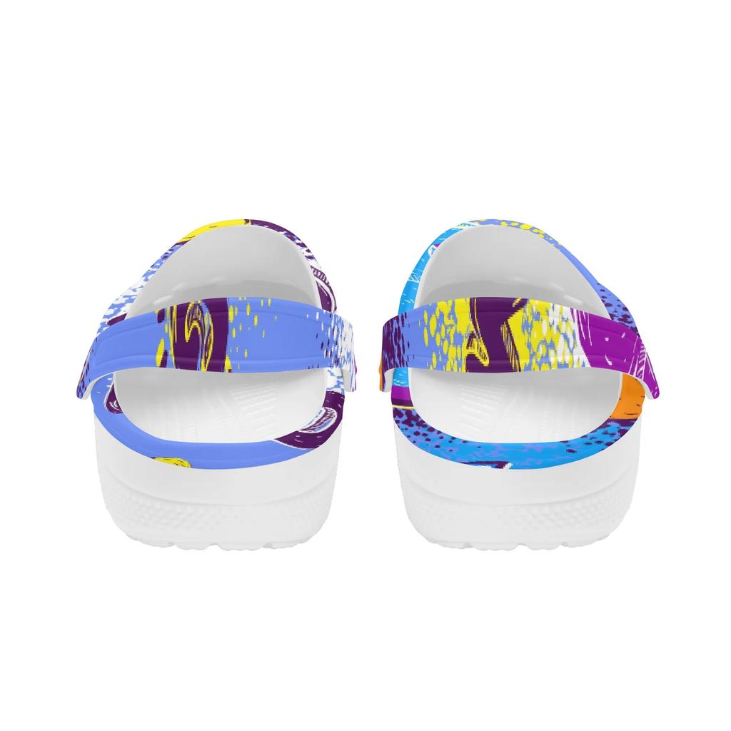Breathable EVA Clogs Unisex Color Printed Lightweight Slip On Garden Shoes Beach Pool Bathroom Home Summer Wear Travel Shoes