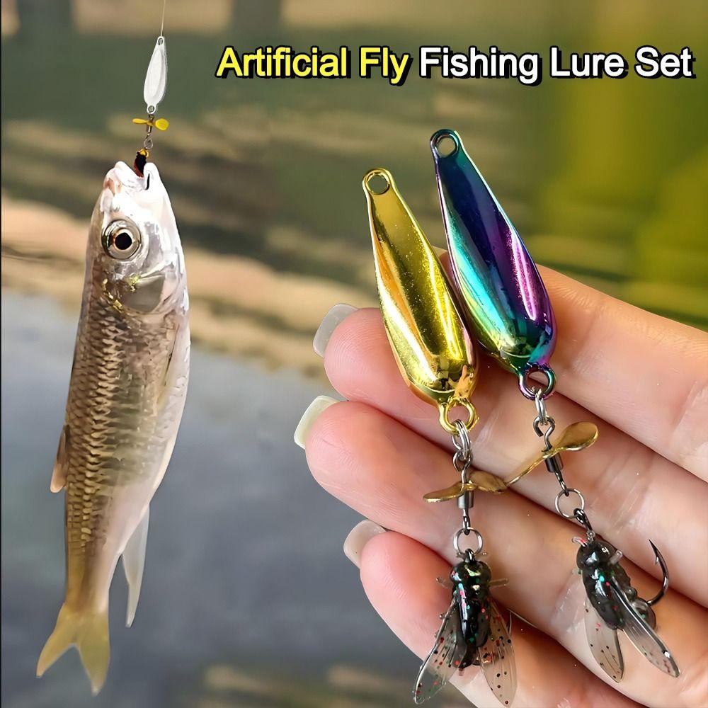 Anti-Rust Artificial Fly Fishing Lure Set Angling Gear Durable Fishing Spinner Baits Fishing Lure Metal Propeller Fishing Bait