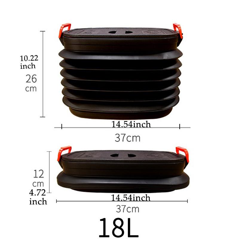 18L Car Trash Bin Can Storage Box Portable Outdoor Fishing Retractable Folding Water Bucket Rubbish Dust Holder