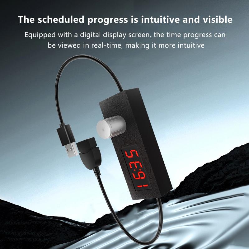 24h Automatic Shutdown Timer Digital Countdown Timer USB Switch Cable Wire Portable Adjustable Timer Switch For Home/Office Use