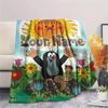 1PC Animal Friends Garden Custom Name Patterned Flannel Blanket Suitable For All Seasons For Home Decor Warmth And Comfort Gifts Holiday Present
