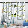 2Pcs Blackout Curtains Fresh Flowers Plants Leaf Bedroom Living Room Darkening Thermal Insulated Grommet Window Curtain Drape