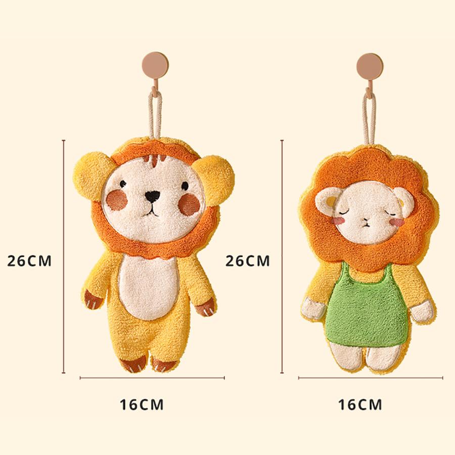 1Pc cute lion-shaped hand towel, a warm home decoration, animal-shaped hand towel suitable for kitchen and bathroom