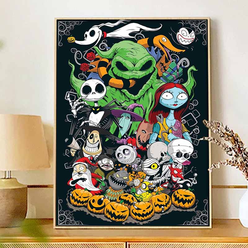 Disney 5d diamond painting full of diamonds diy diamond embroidery decorative painting ornaments living room Nightmare Christmas