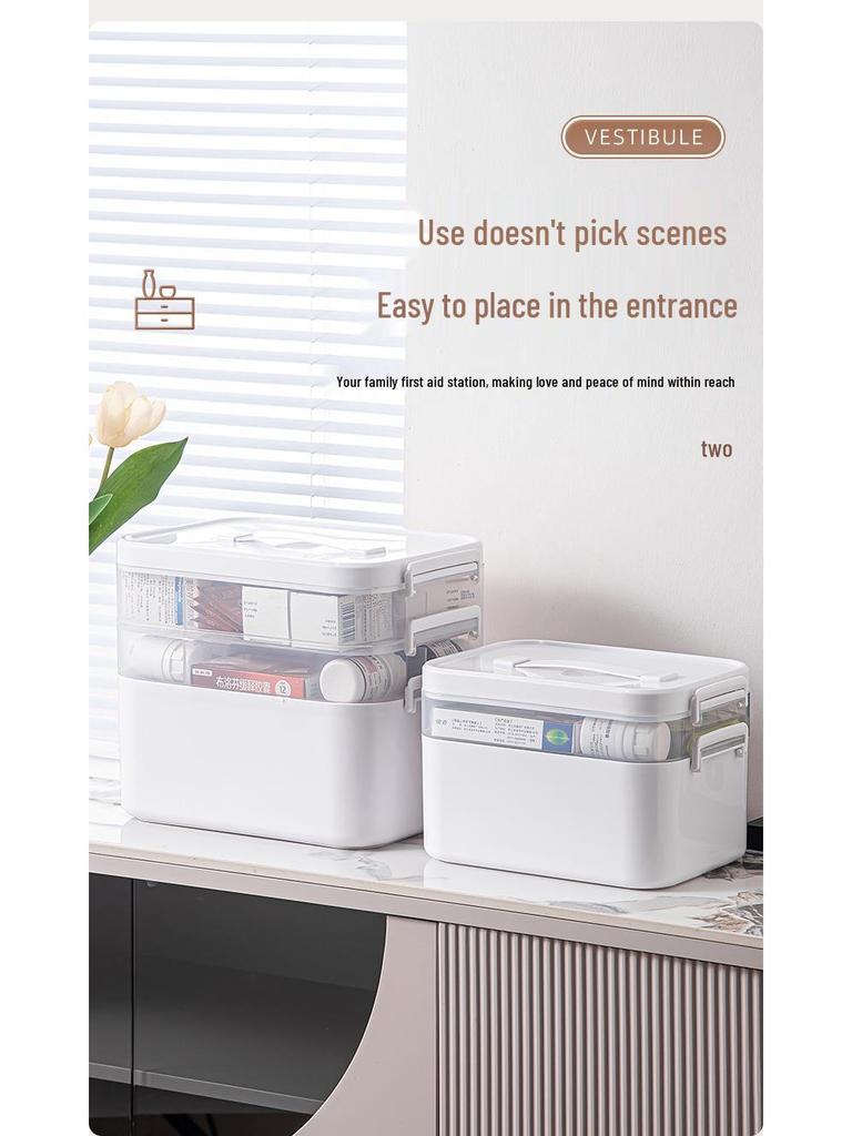 Haushalts-Erste-Hilfe-Kasten und Medikamentenaufbewahrungsbox mit großer Kapazität