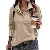 Women's /winter Fashion Long Sleeve Button Street Hoodie In Solid Color