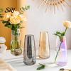 Large Capacity Vase Clear Flower Vases for Table Centerpiece Home Indoor Desk Decor Living Room Modern Glass Decorative Wedding Party Housewarming