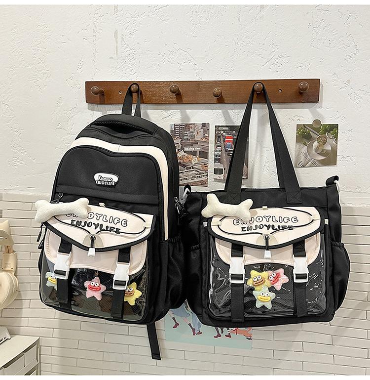 School Bag 2025 New Small Fresh High Value Simple Cute Versatile Large Capacity School Bag Casual Sweet Make-up Bag