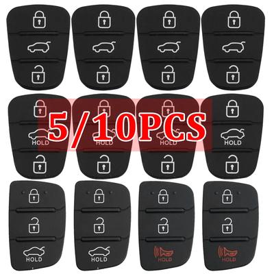 5/S Replacement 3 Buttons Remote Key Fob Case Rubber Pad For Hyundai I10 I20 I30 Ix35 Kia K2 K5 Rio Sportage Flip Key Parts